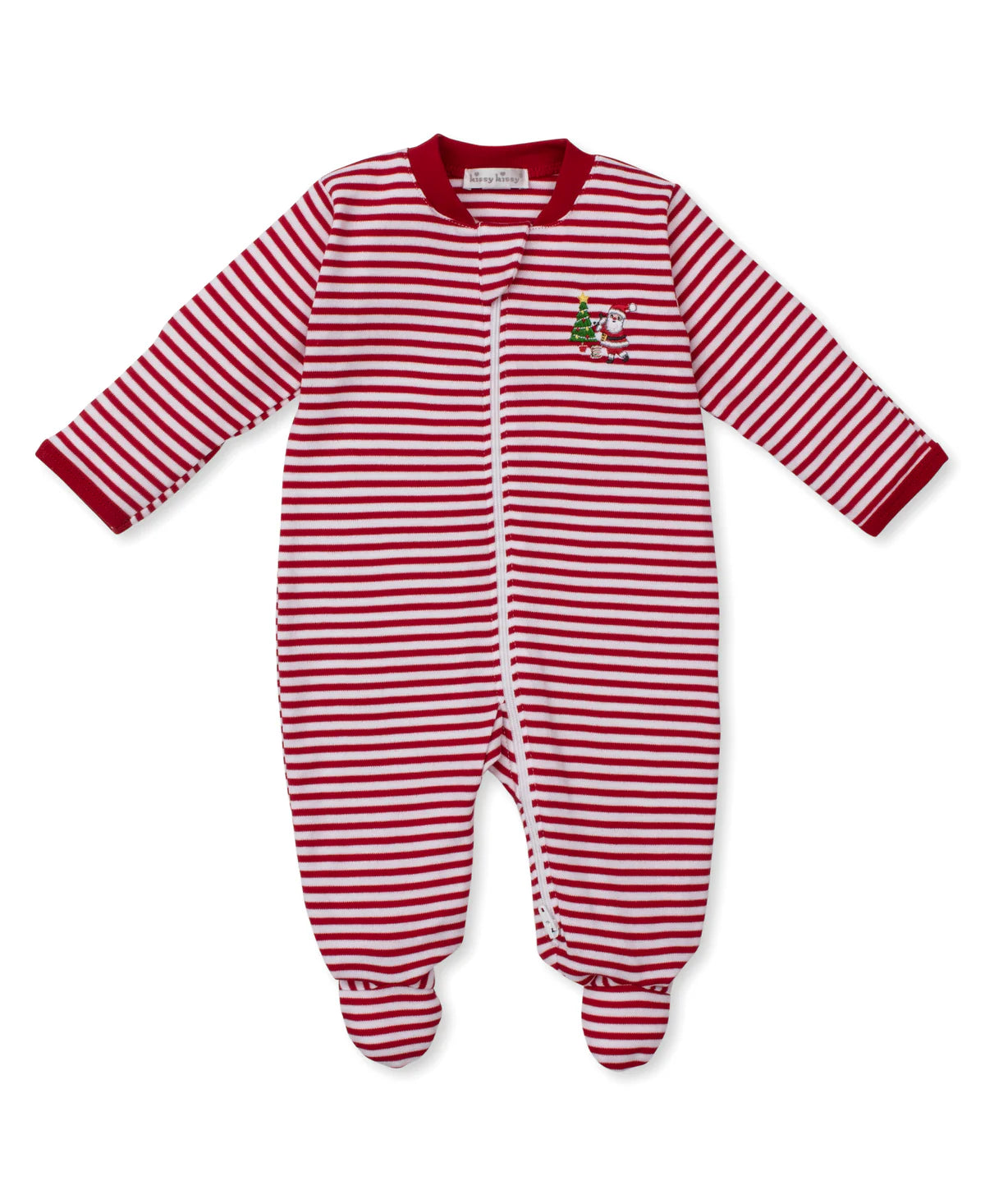Christmas Capers Stripe Zip Footie