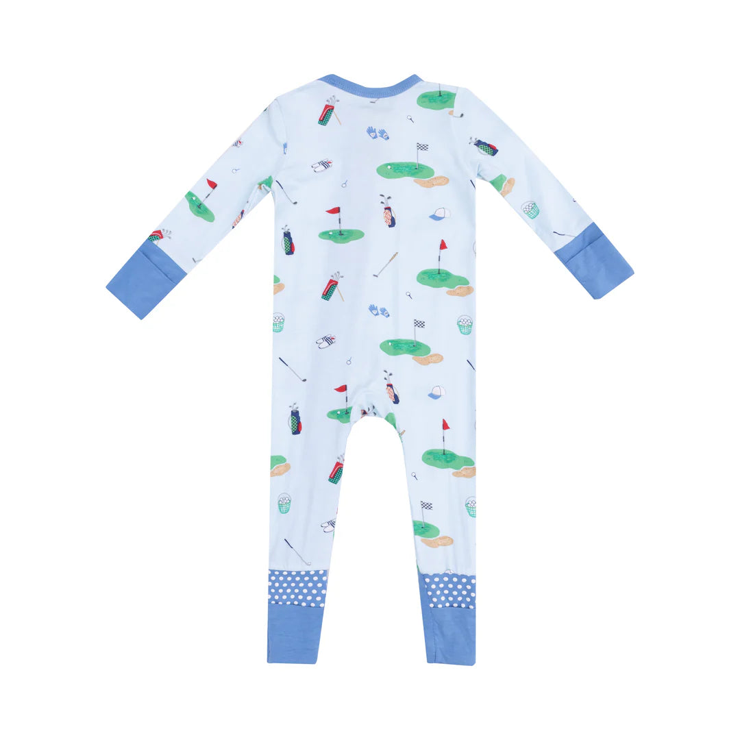 2-Way Zipper Romper- Golf Things