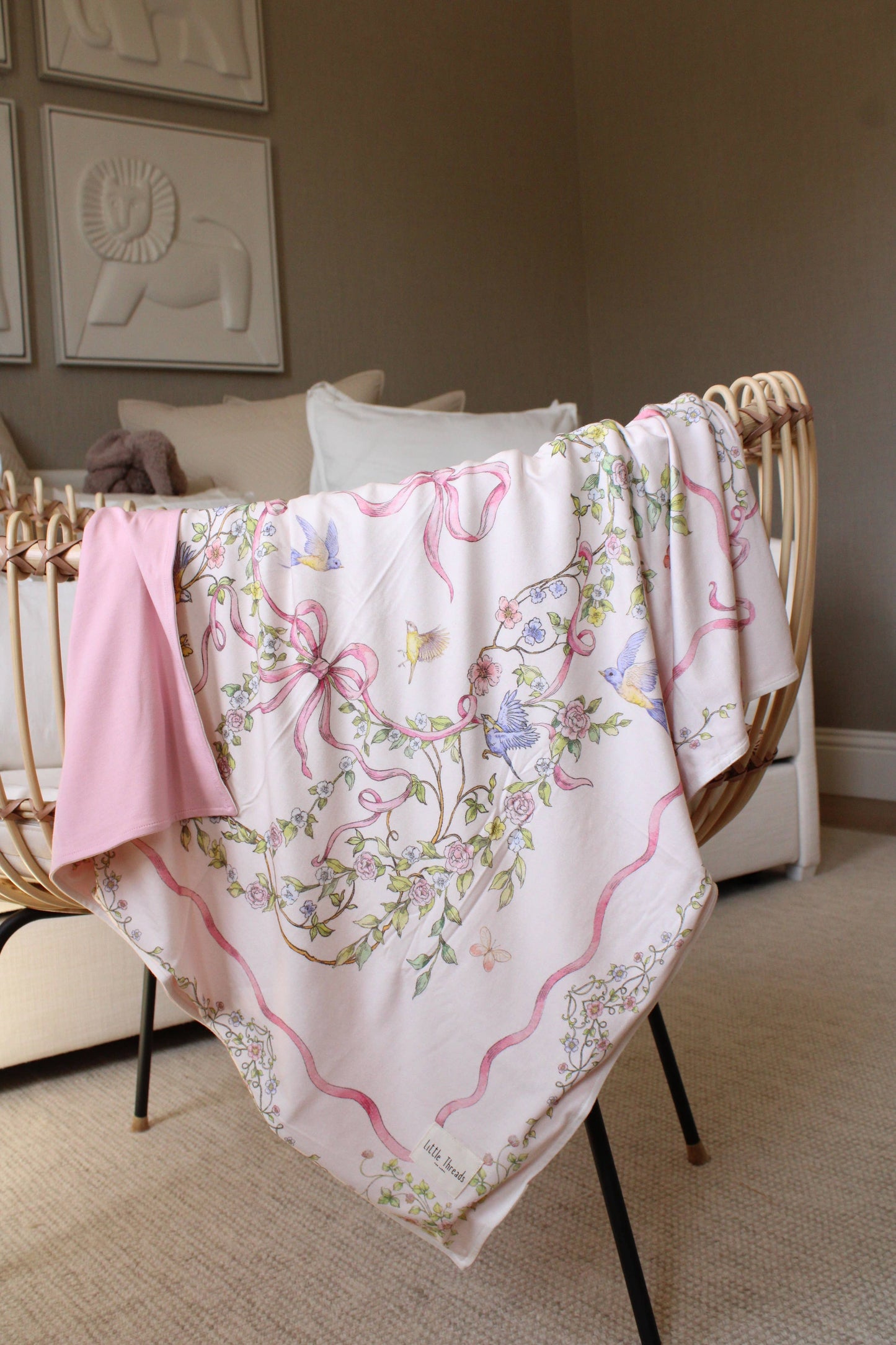 Rose Ribbon Jersey Blanket