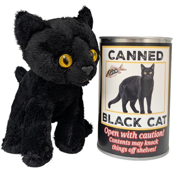 Salem the Canned Black Cat - Cat Plush in a Can