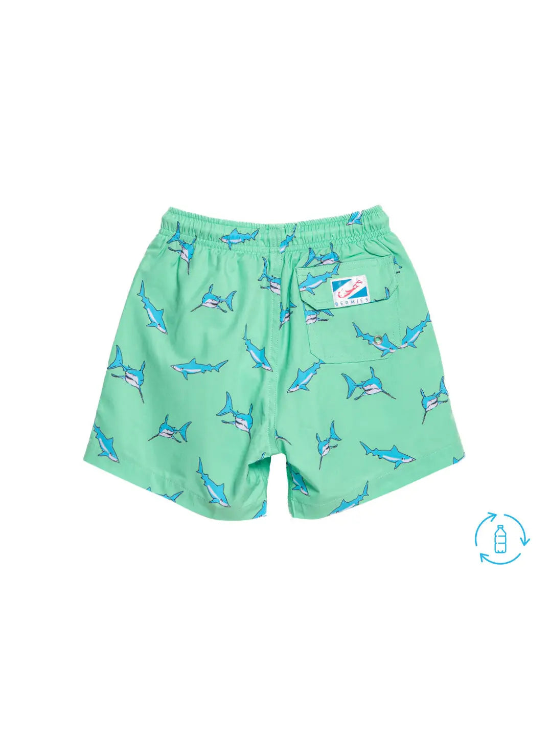 Bermies Swim Trunk- Green Shark