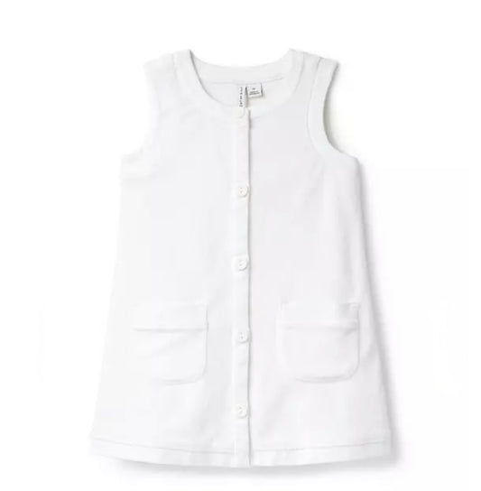Terry Button Swim Cover-Up