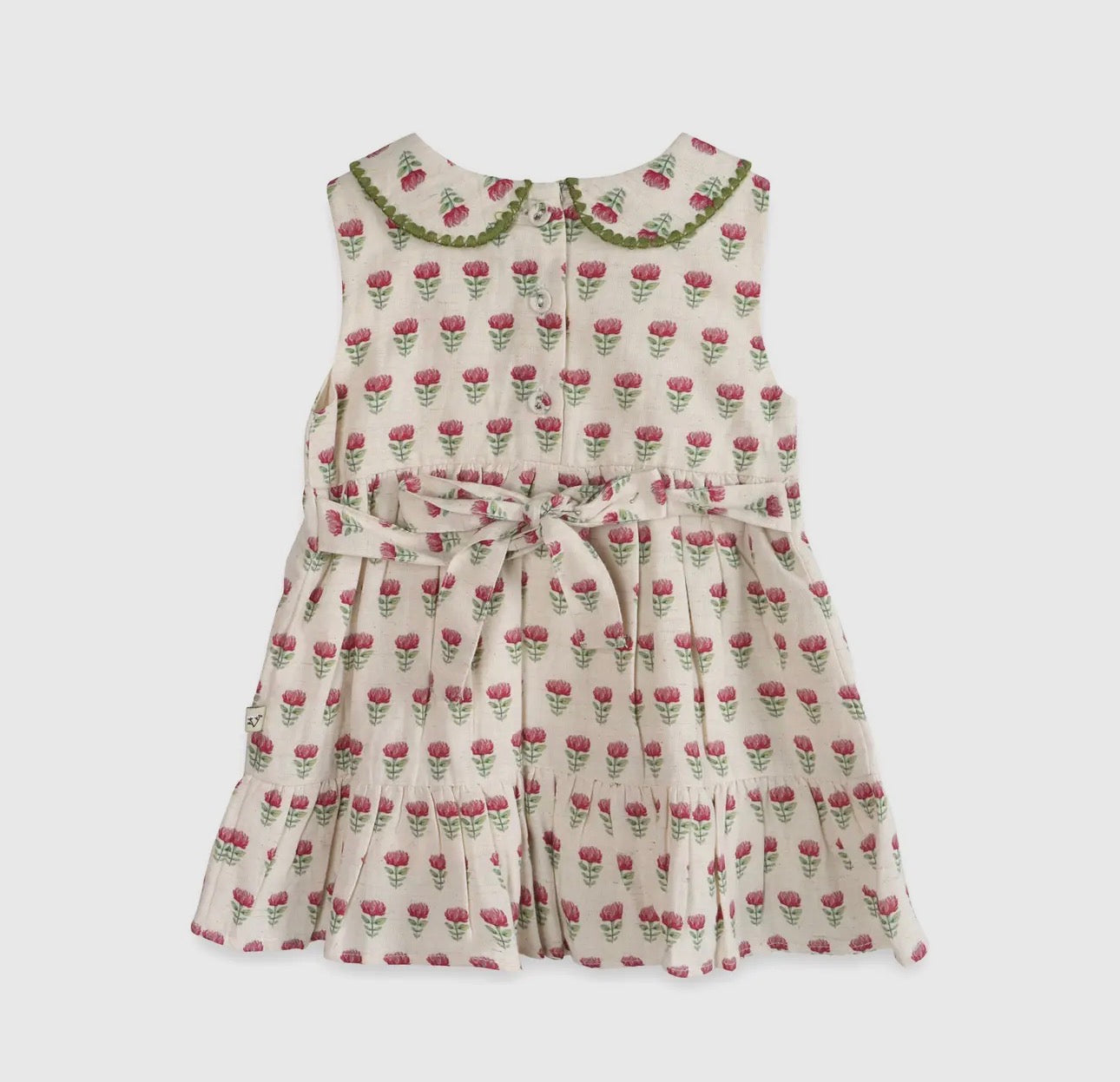 Organic Cotton Dress- Mia Block Print Floral