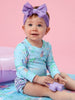 Baby Girls Once Upon a Castle Long Sleeve One Piece Rash Guard Swimsuit with Signature Rear Ruffles