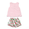 Embroidered Strawberry Set in Pink + Strawberry Fields