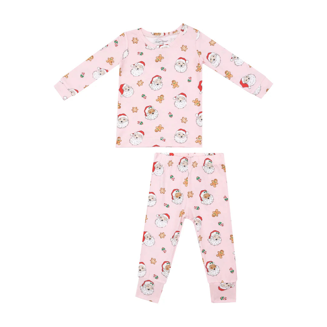 Loungewear Set- Vintage Santas Pink