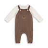 Organic Cotton Bear Embroidered Overall & Bodysuit Set