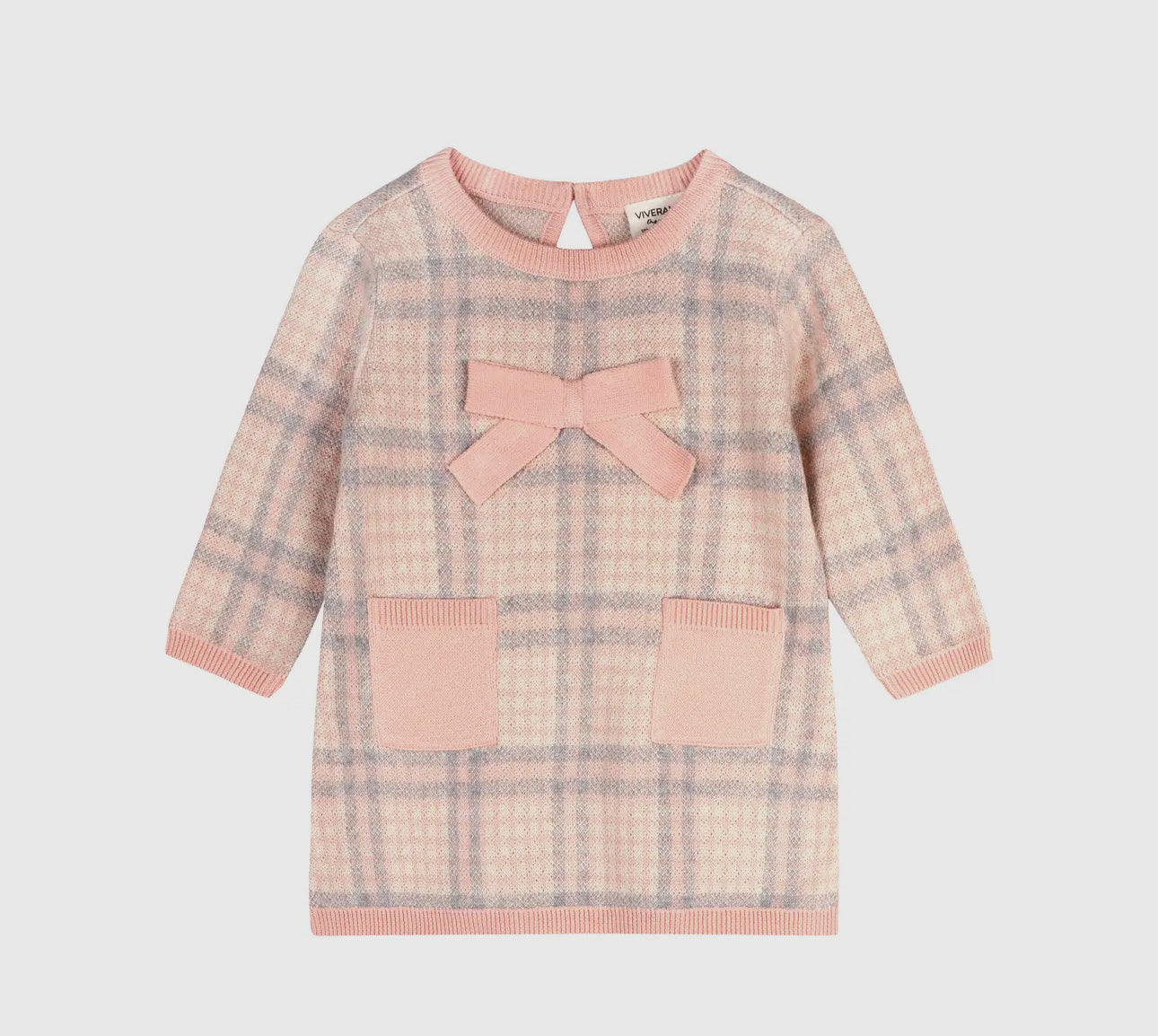 Organic Cotton Sophie Bow Checkered Dress