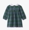 Plaid Puff Sleeve Pinafore Dress