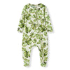 Cotton Stretch Zipper Footed Romper Island Leaf