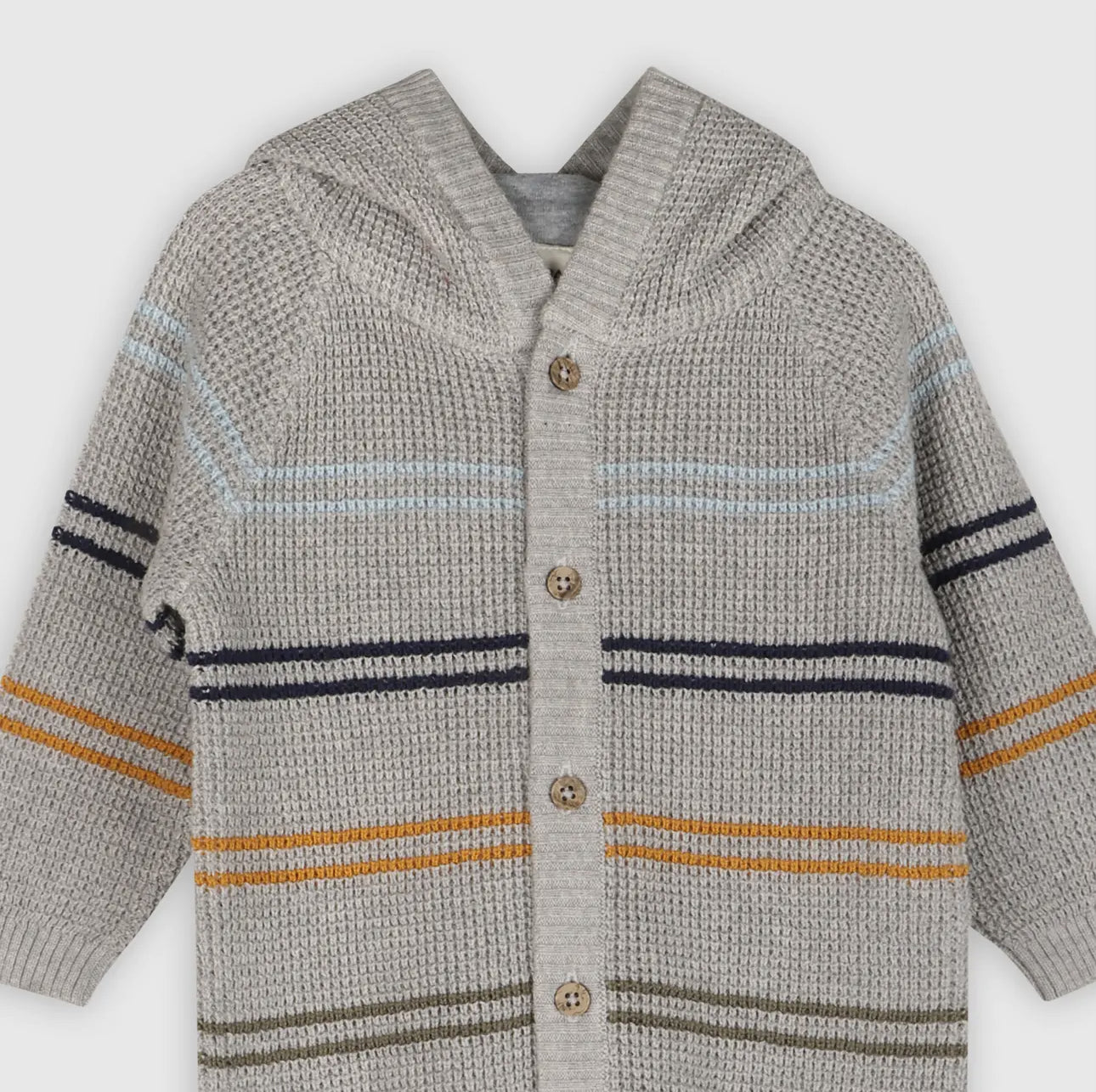 Organic Cotton Classic Stripe Sweater Knit Hooded Jumpsuit