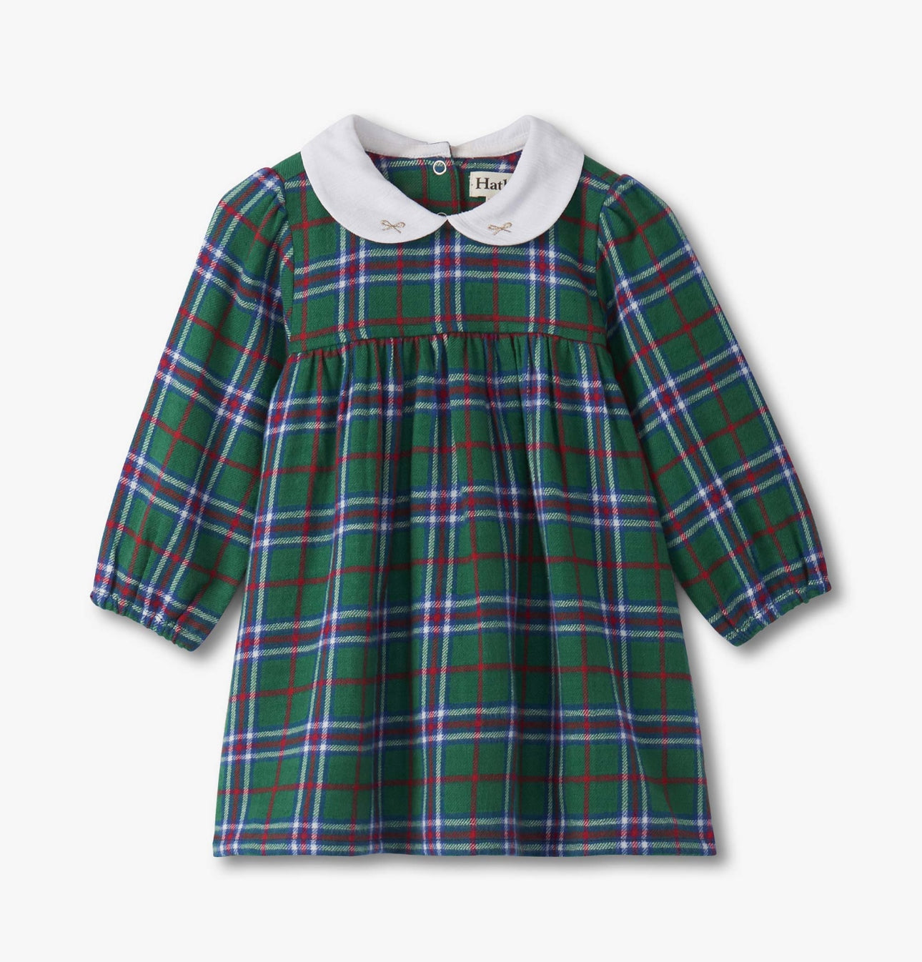 Plaid Puff Sleeve Pinafore Dress