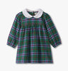 Plaid Puff Sleeve Pinafore Dress