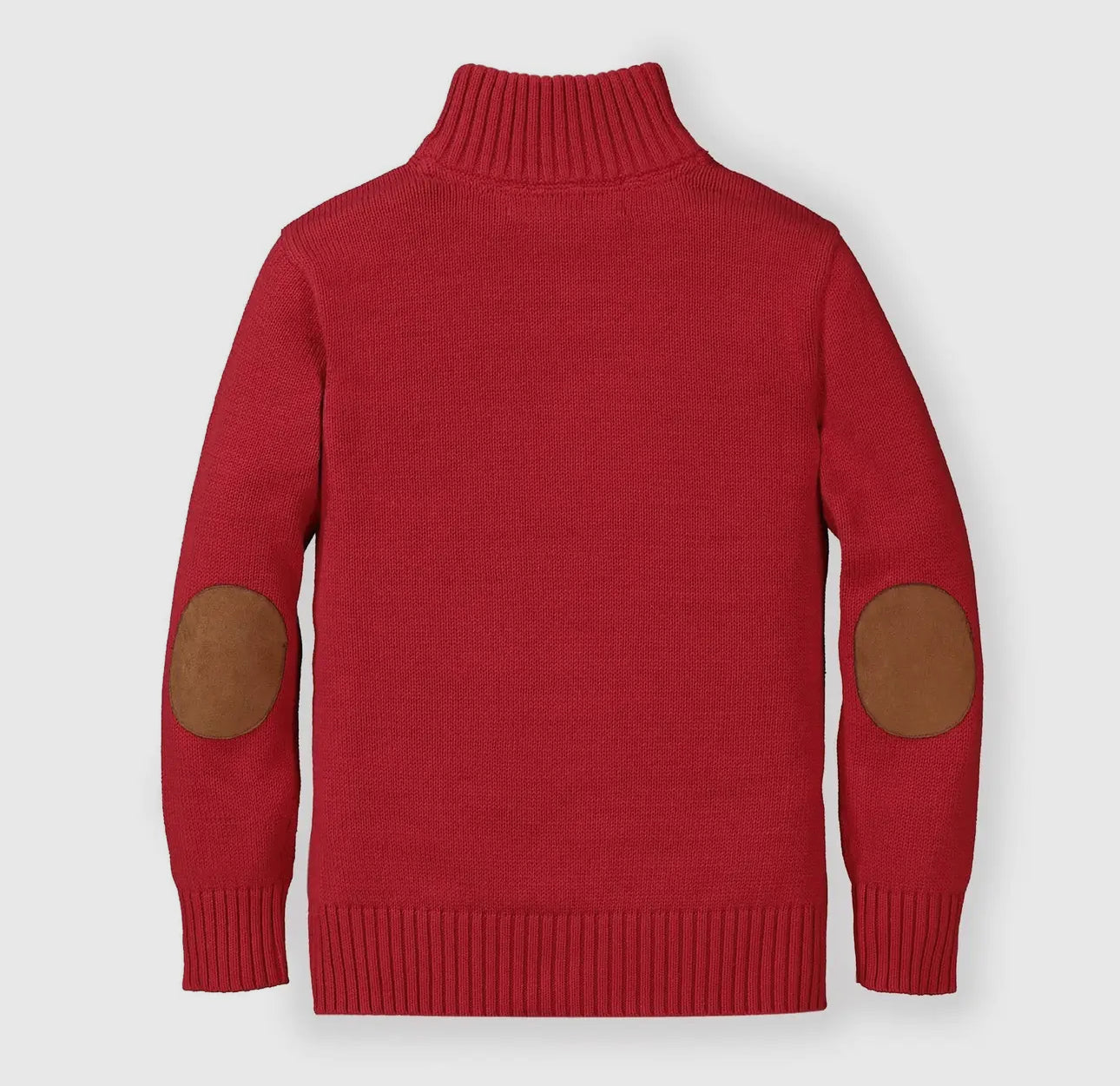 Organic Cotton Half Zip Sweater/Elbow Patch