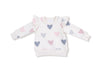 Organic French Terry Ruffle Sweatshirt Hearts