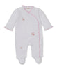 Hand Embroidered Pima Cotton Footie- Roses