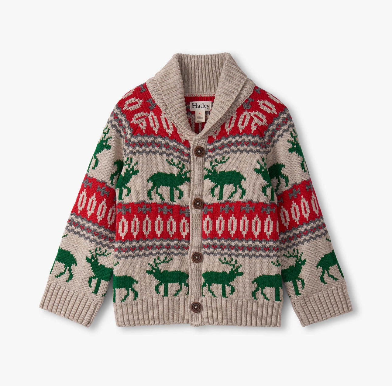 Winter Elk Shawl Collar Cardigan