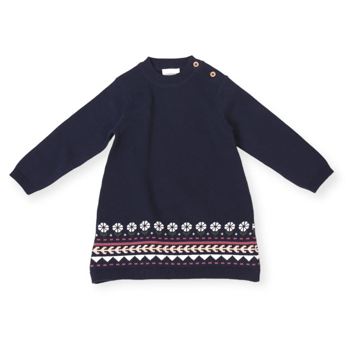 Organic Cotton Fair Isle Sweater Knit Dress