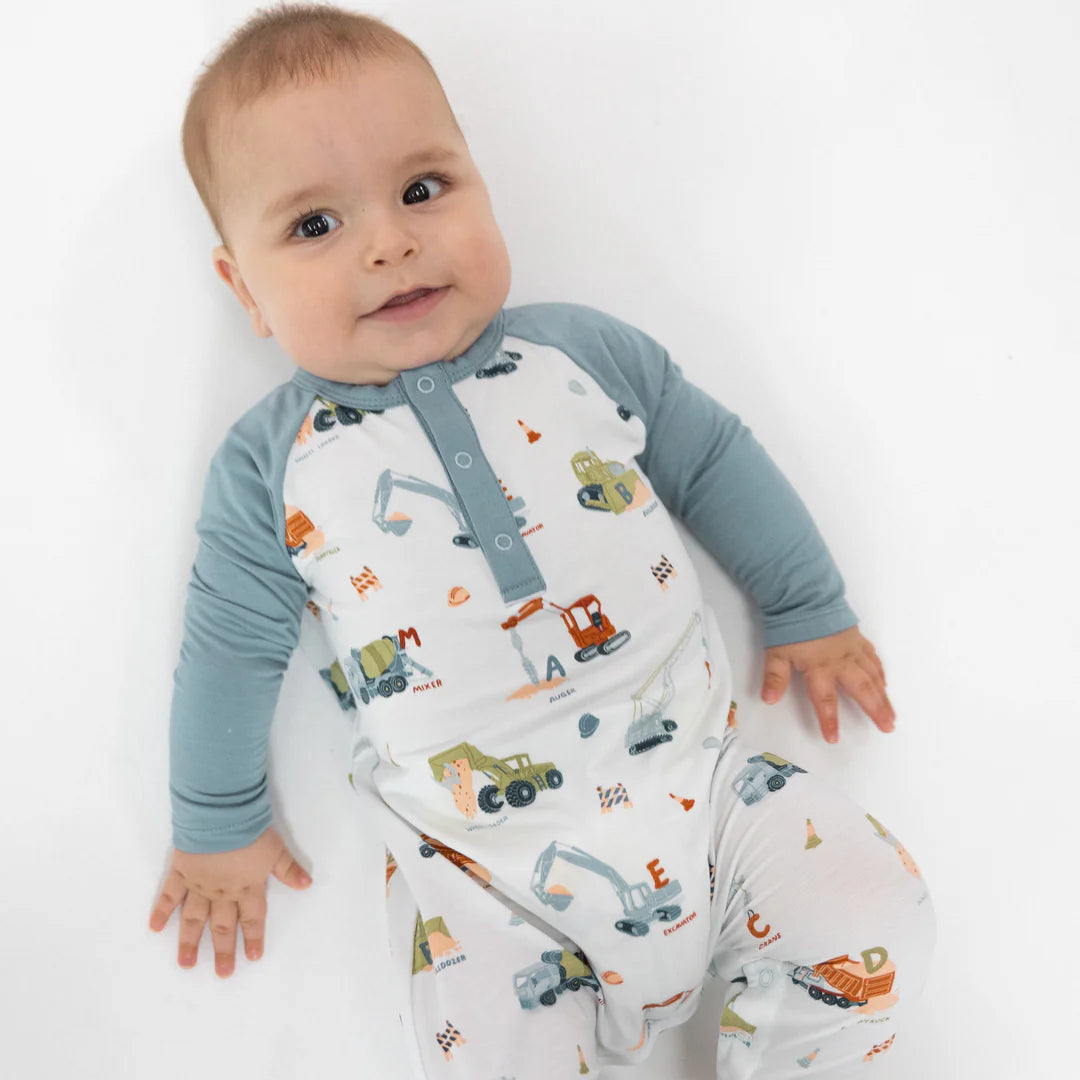 Bamboo Romper- Construction Alphabet