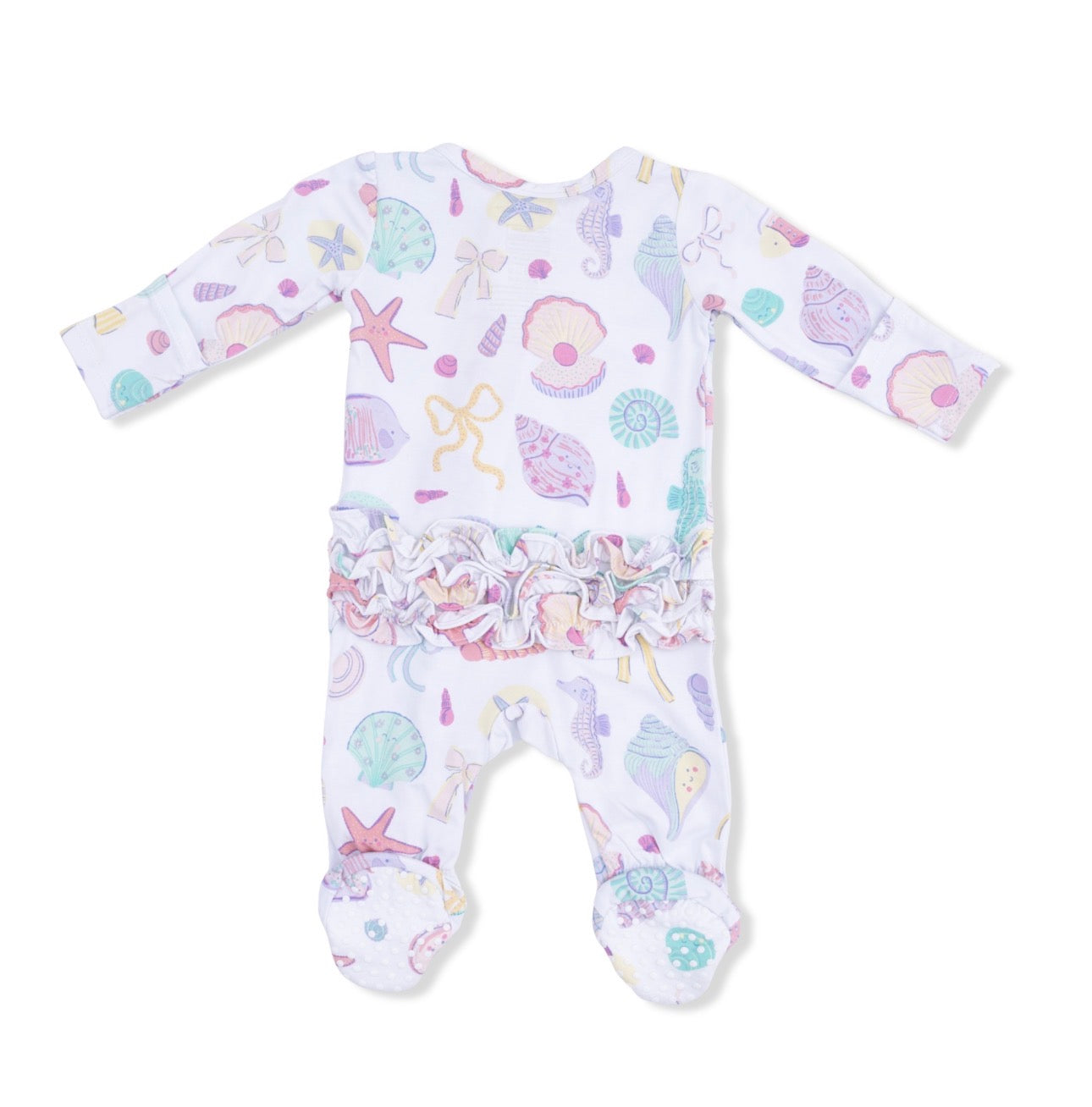 Bamboo Ruffle Footie- Beach Days