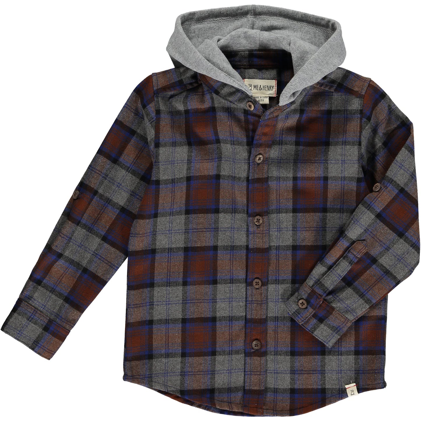 Plaid Woven Hooded Shirt