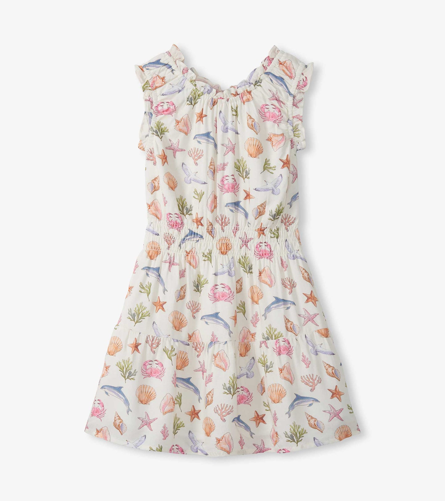 Vintage Sea Life Gathered Dress