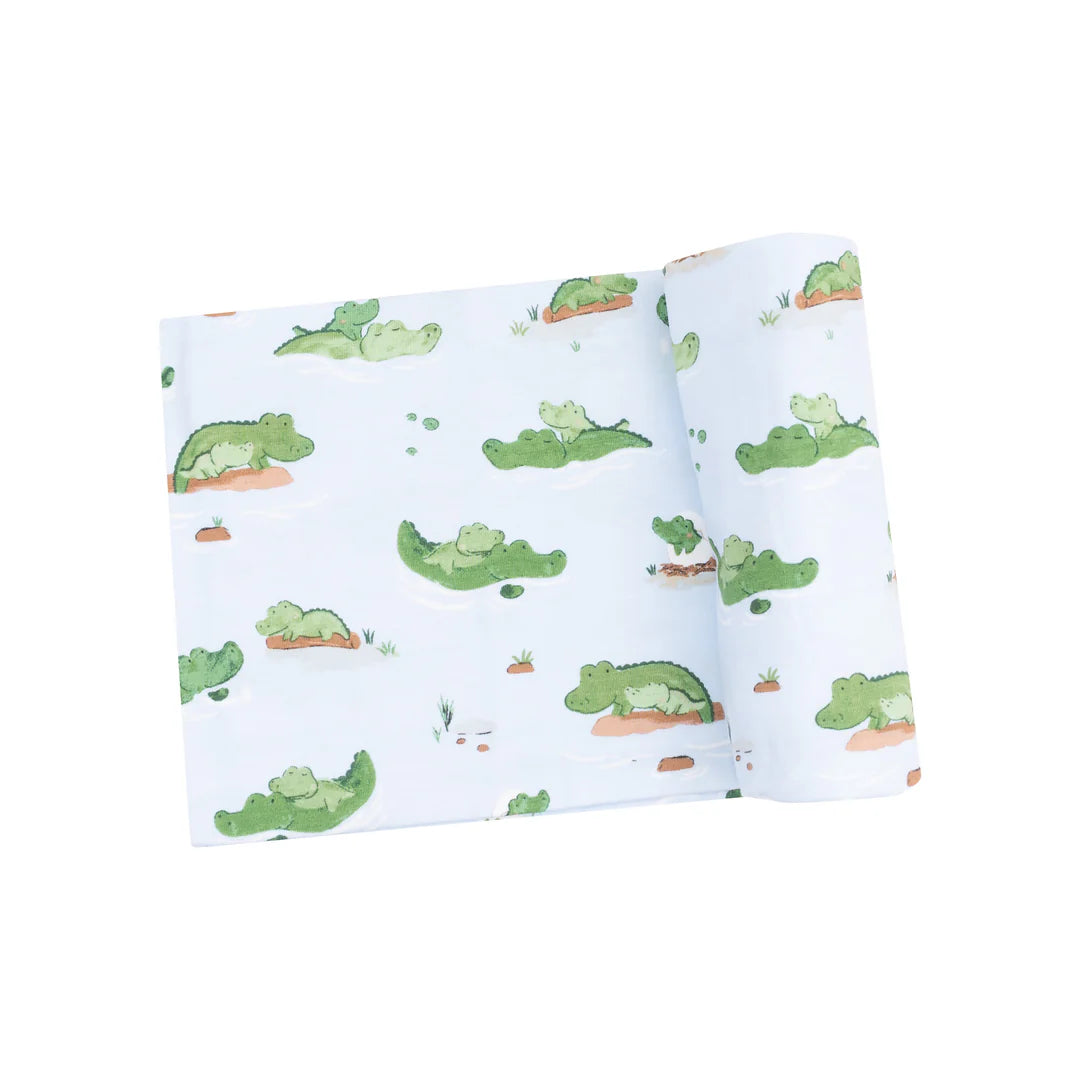 Bamboo Alligator Swaddle Blanket