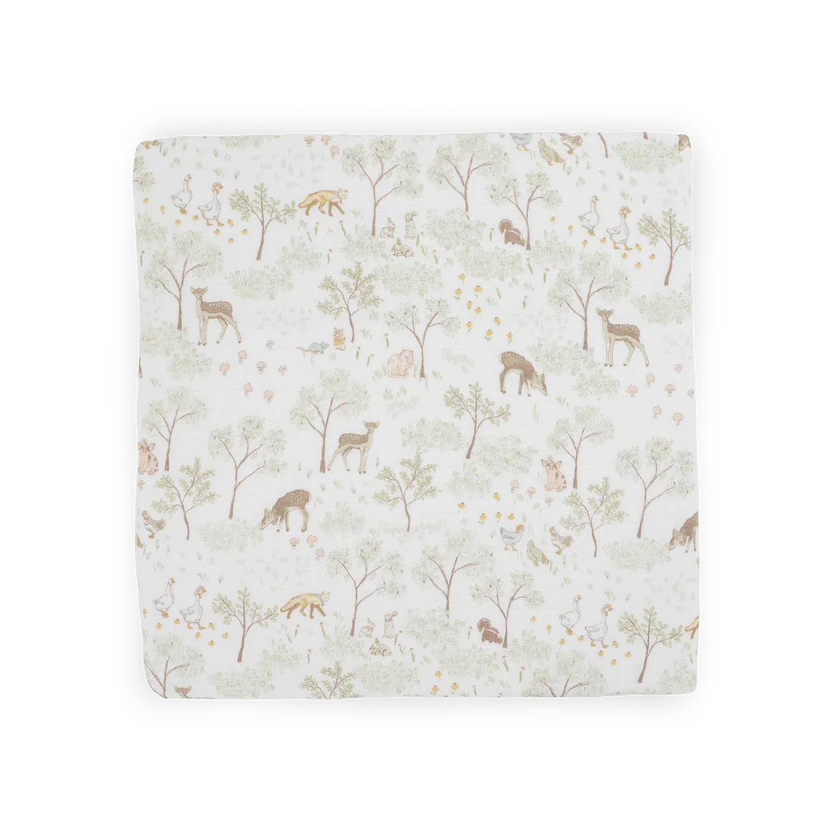 Cotton Muslin Swaddle - Woodland Friends
