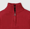 Organic Cotton Half Zip Sweater/Elbow Patch