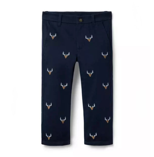 Embroidered Deer Pant