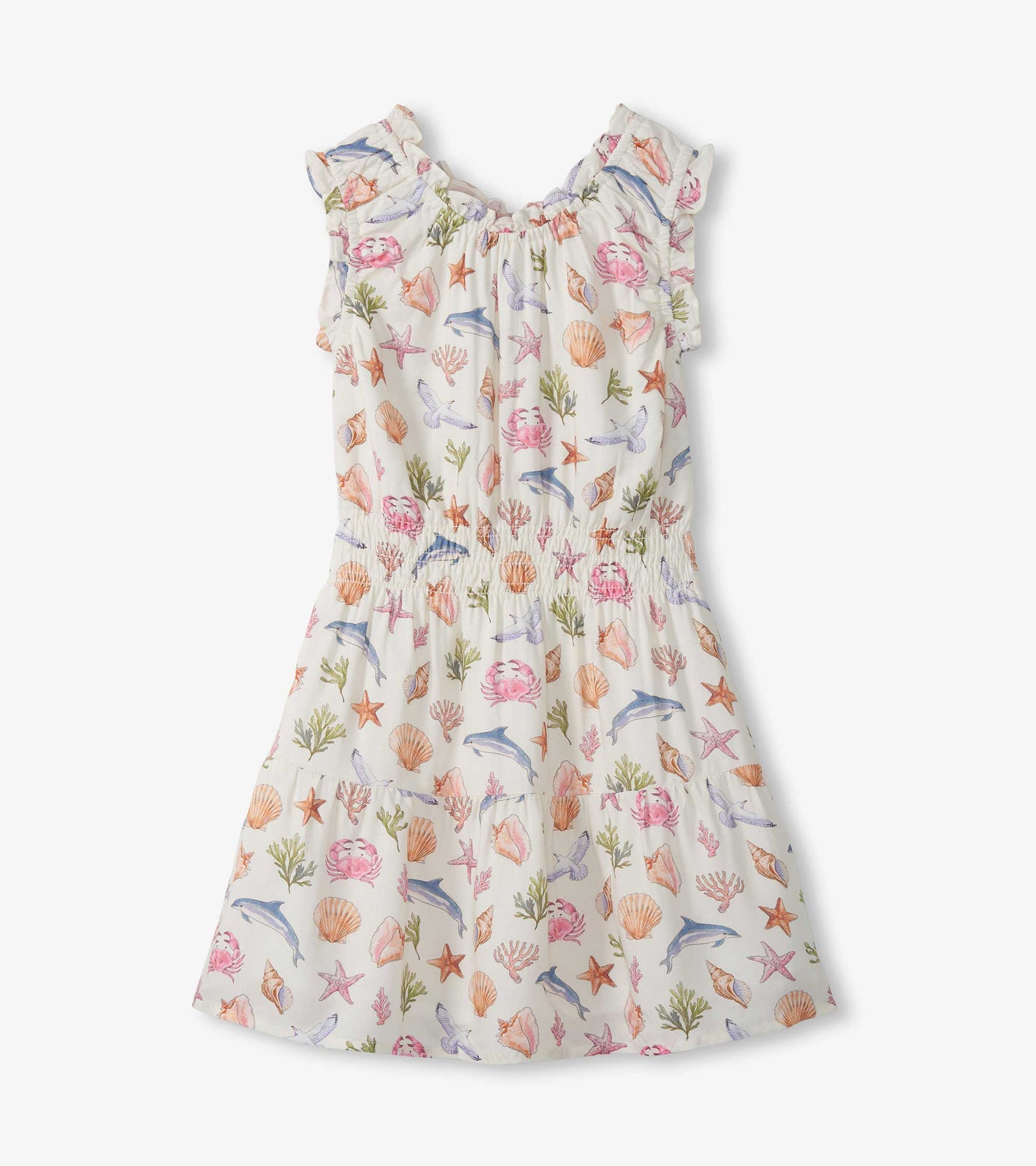 Vintage Sea Life Gathered Dress