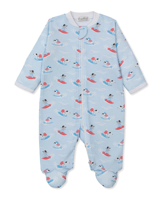 Pima Cotton Zip Footie- Beach Pups