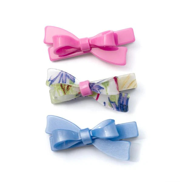 Pink/Blue/Floral Acrylic Bow Set