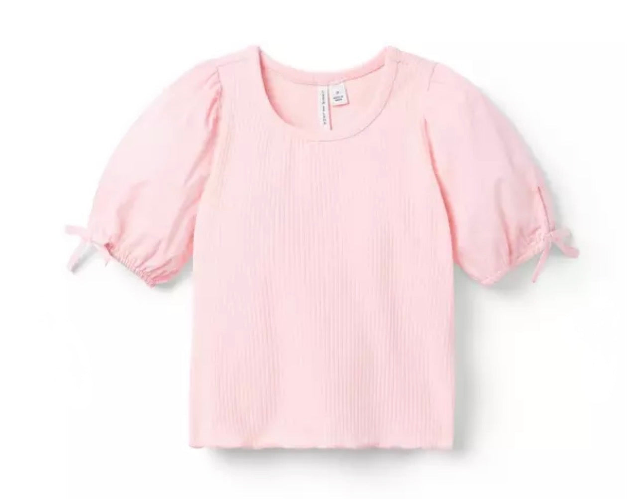 Ribbed Puff Sleeve Top