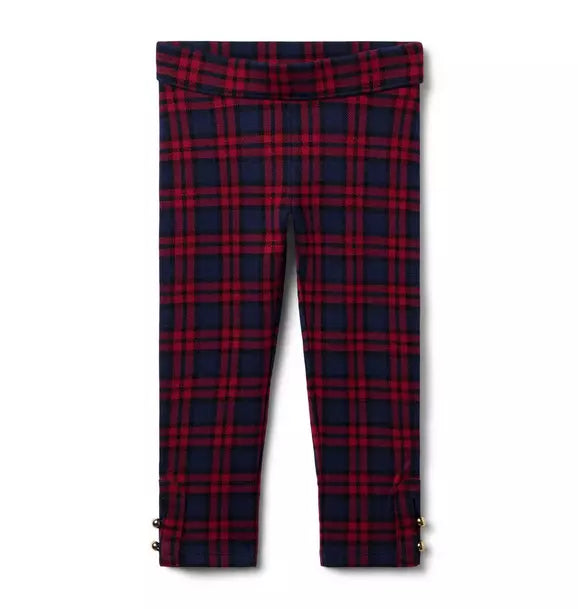 Tartan Button Cuff Ponte Pant