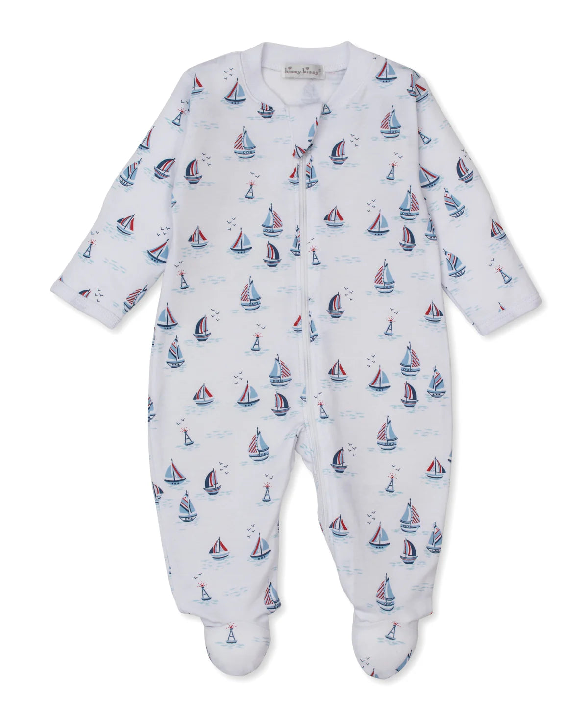 Pima Cotton Zip Footie- Regatta