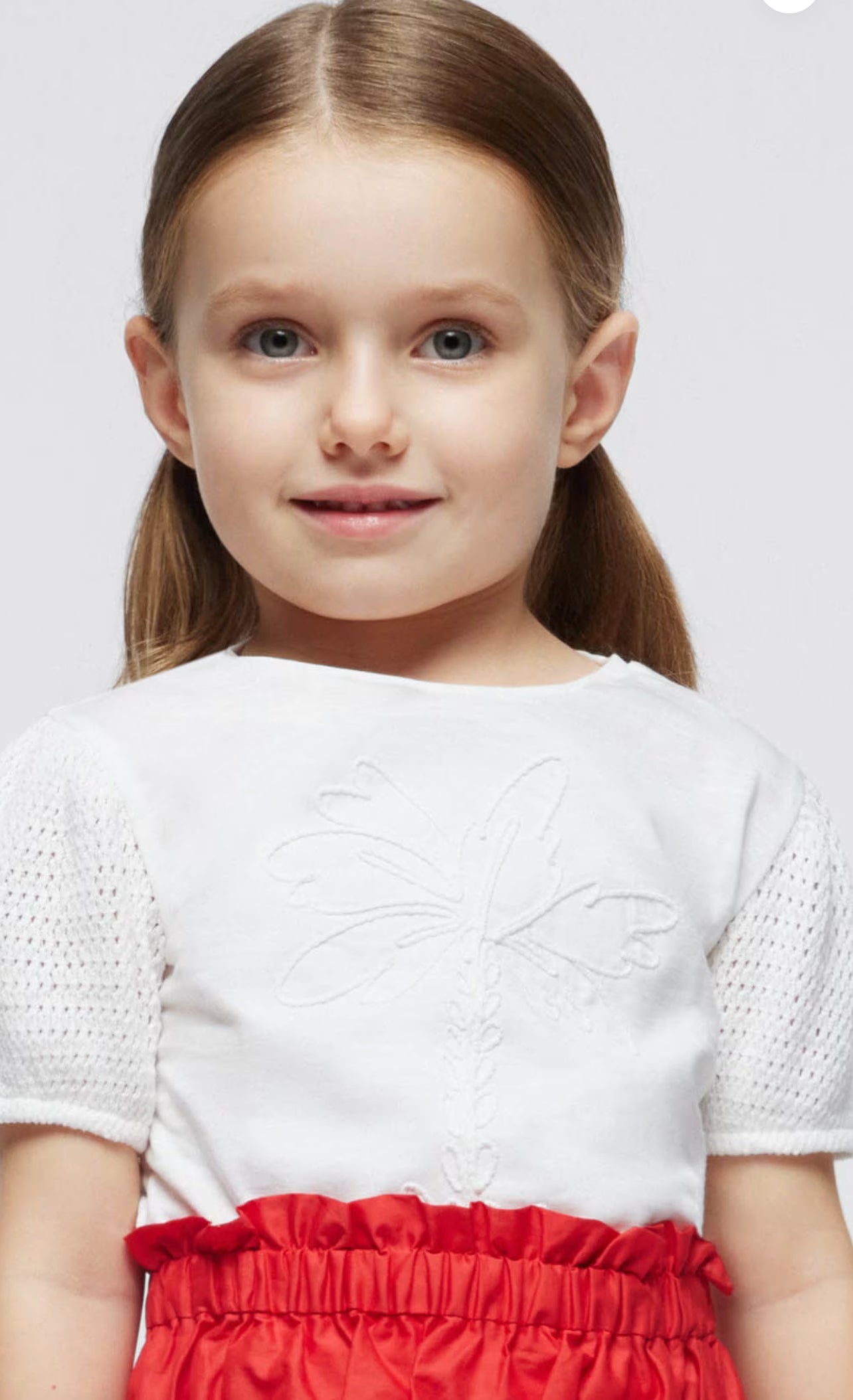 Girls White Palm Top