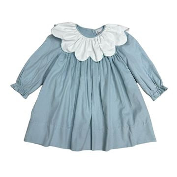 White Petal Collar Float Dress