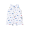 Organic Cotton Muslin Romper- Fish