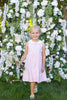 Linen Look Flower Appliqué Dress
