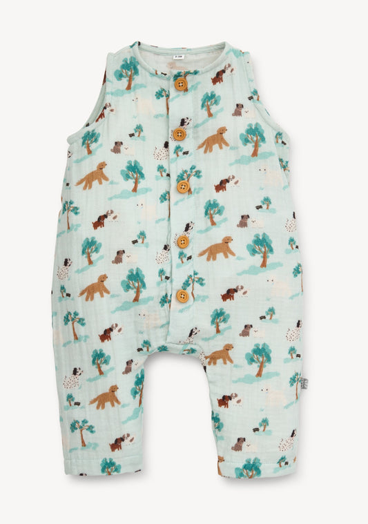 Organic Cotton Magnetic Coverall- Central Bark