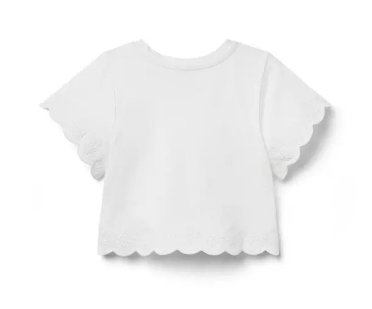 Embroidered Eyelet Trim Top