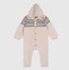 Organic Cotton Fair Isle Jacquard Sweater Knit Hooded Jumpsuit
