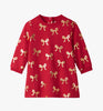 Gold Bows Sweater Dress