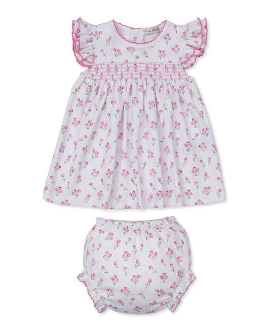 Pima Cotton Timeless Tulips Smocked Dress Set