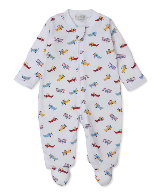 Pima Cotton Zip Footie- Let’s Fly Away