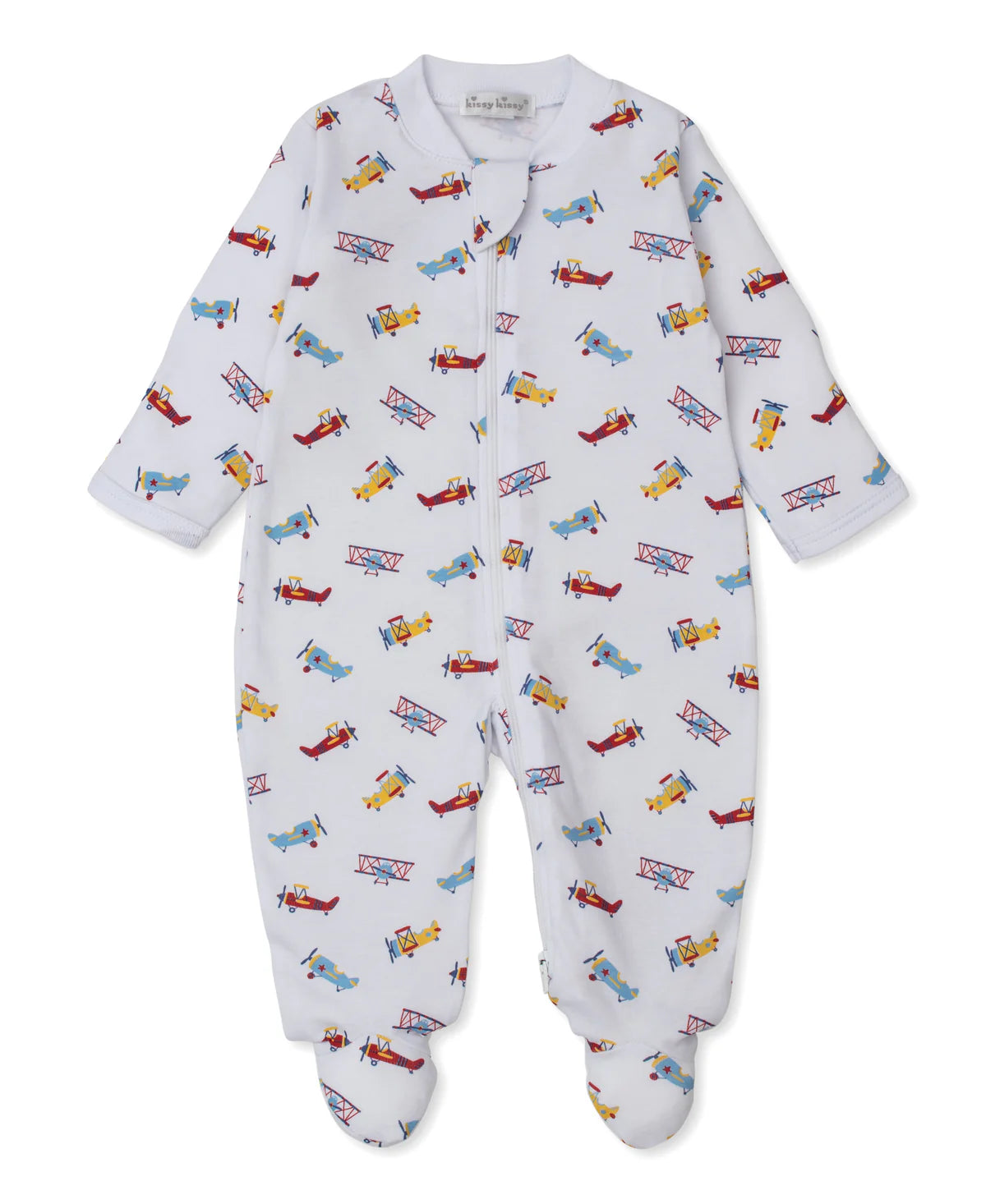Pima Cotton Zip Footie- Let’s Fly Away