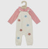 Organic Cotton Grace Flower Knit Baby Overall & Bodysuit Set