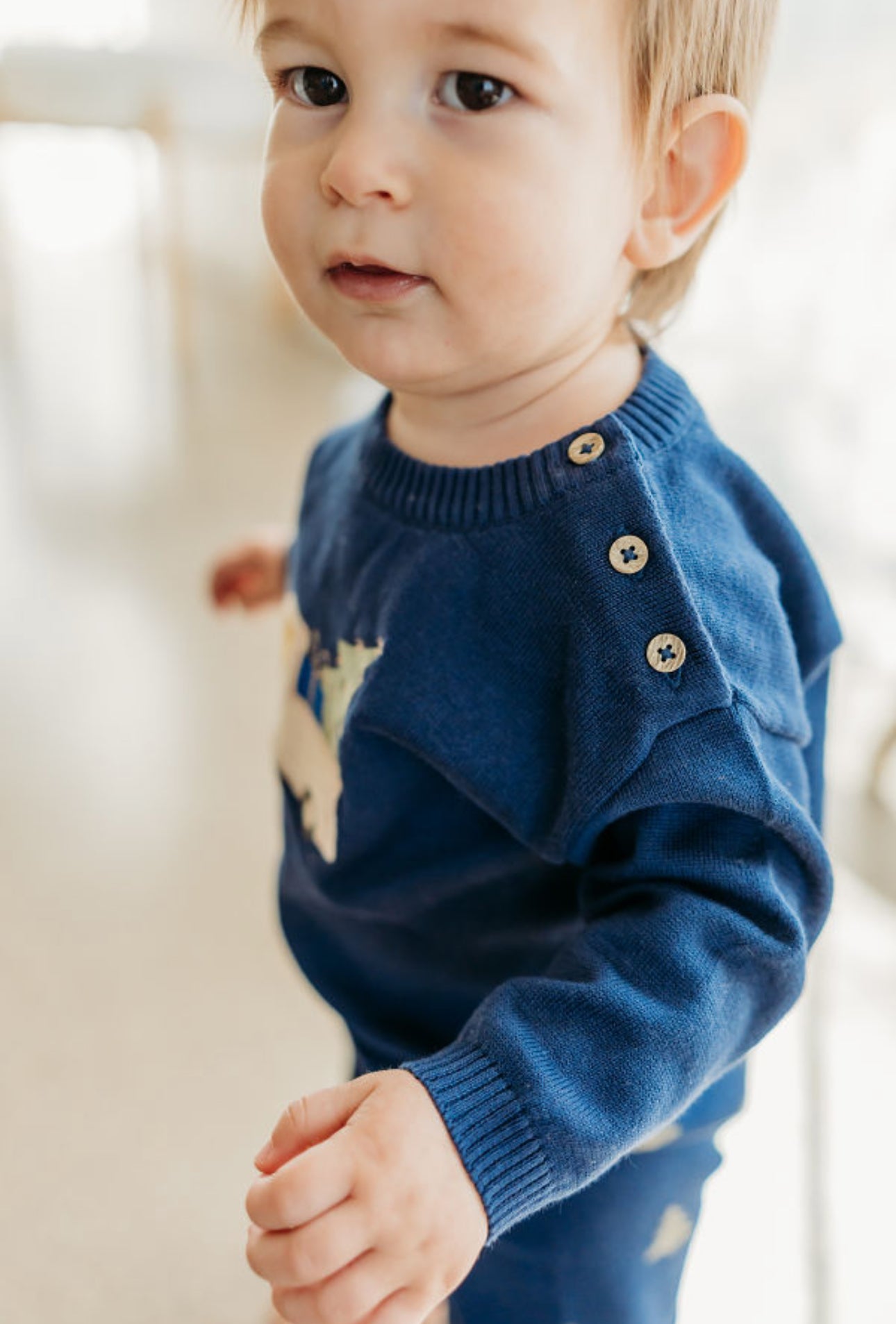 Organic Cotton Jolly Truck Appliqué Sweater Set
