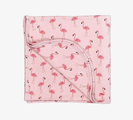 Fancy Flamingo Luxury Bamboo Blanket